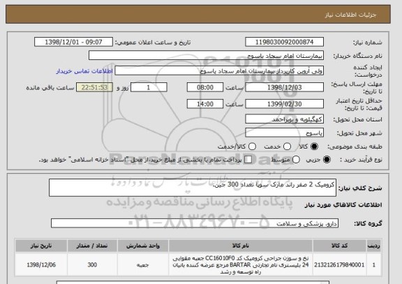 استعلام کرومیک 2 صفر راند مارک سوپا تعداد 300 جین.