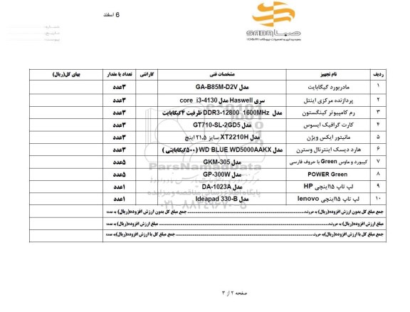 استعلام, استعلام مادربورد گیگابایت