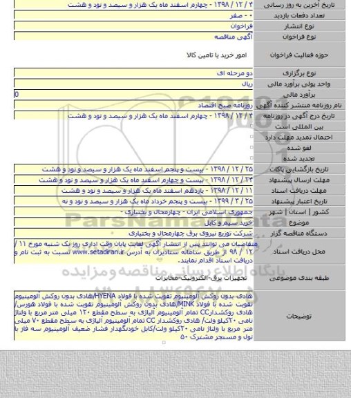 خرید سیم و کابل
