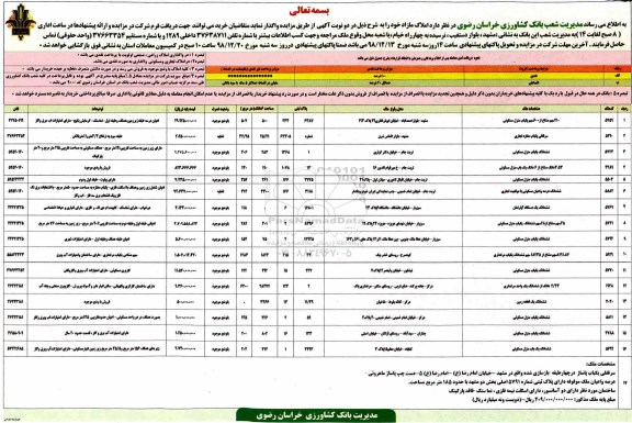 آگهی مزایده مزایده واگذاری املاک مازاد منزل مسکونی و مغازه 
