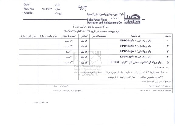 استعلام, استعلام والو پروانه ای...