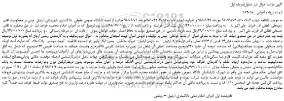 مزایده، مزایده فروش ملک 