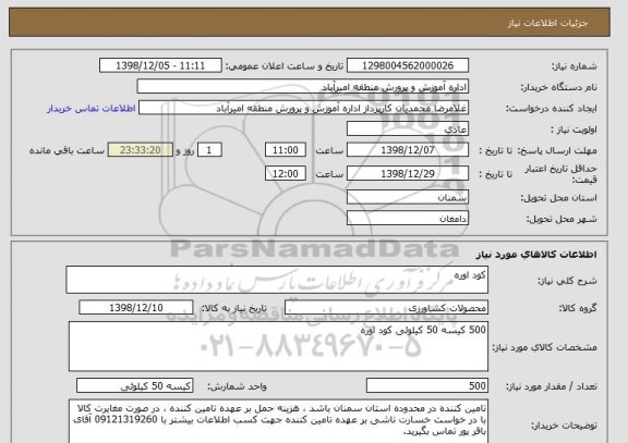 استعلام کود اوره 