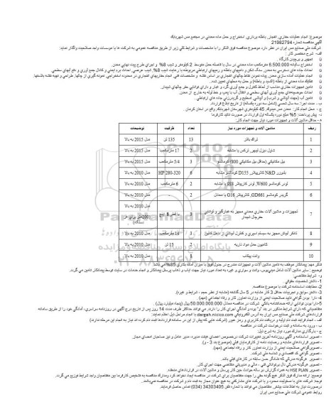 مناقصه  انجام عملیات حفاری, انفجار, باطله برداری