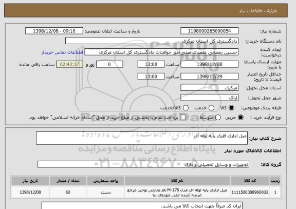 استعلام مبل اداری فلزی پایه لوله ای 