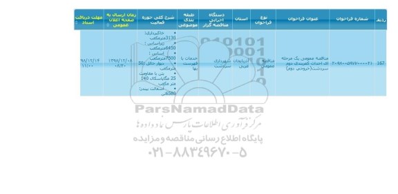 مناقصه,مناقصه  احداث کمربندی دوم 