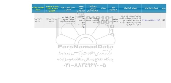 مناقصه  بازسازی خسارت ناشی از سیل به کانال های آببر 