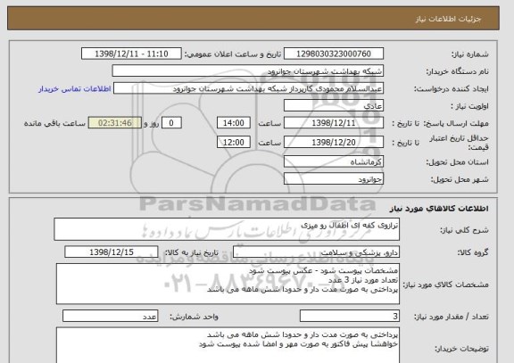 استعلام ترازوی کفه ای اطفال رو میزی 