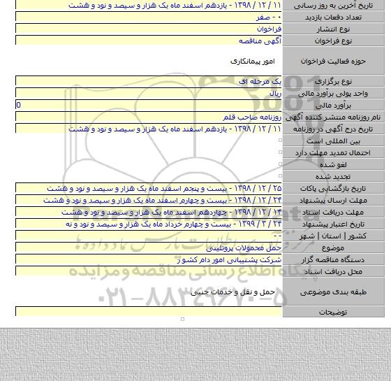 حمل محمولات پروتئینی