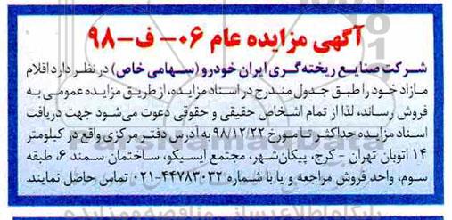 مزایده، مزایده اقلام مازاد 