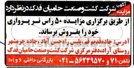مزایده ، مزایده 50 راس بره نر پرواری