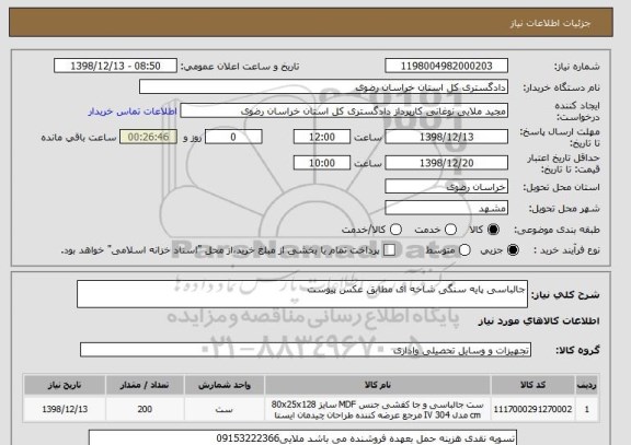 استعلام جالباسی پایه سنگی شاخه ای مطابق عکس پیوست