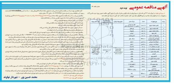 مناقصه , مناقصه لباس عملیات حریق و .... نوبت دوم 