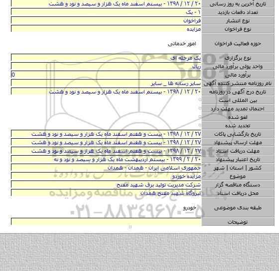 مزایده خوردو