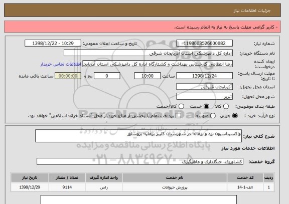 استعلام واکسیناسیون بره و بزغاله در شهرستان کلیبر برعلیه بروسلوز