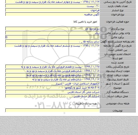 K-۹۸-۲۰۴- خرید کنتور و رگولاتور