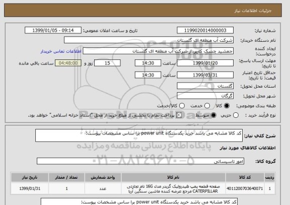 استعلام کد کالا مشابه می باشد خرید یکدستگاه power unit برا ساس مشخصات پیوست: