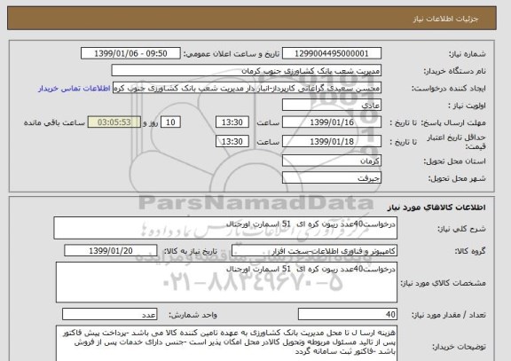 استعلام درخواست40عدد ریبون کره ای  51 اسمارت اورجنال 