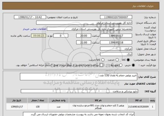استعلام خرید ویلچر حمام به تعداد 130 عدد