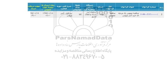مناقصه, مناقصه خرید آنتی ویروس 