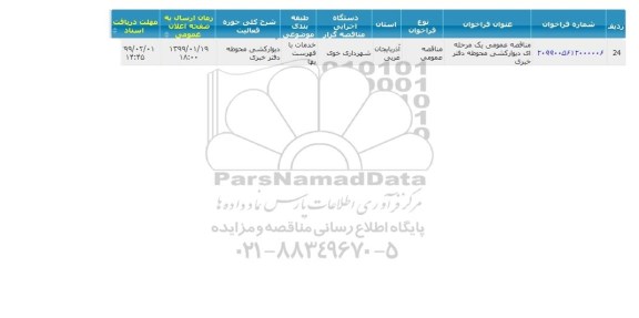 مناقصه دیوارکشی محوطه 