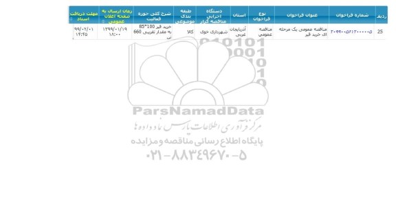 مناقصه خرید قیر
