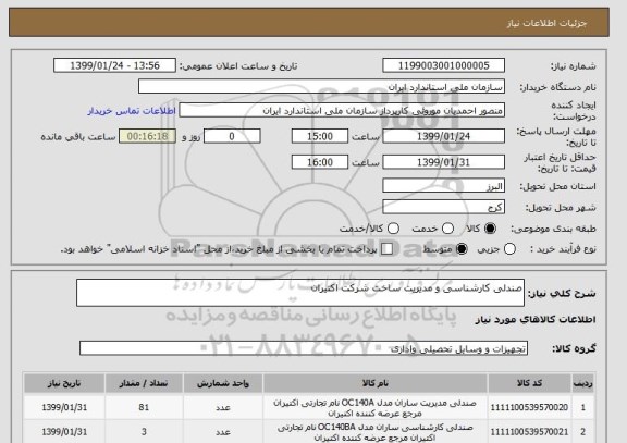 استعلام صندلی کارشناسی و مدیریت ساخت شرکت اکتیران 