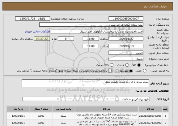 استعلام ست سرم با این دو مارک وقیمت کمتر