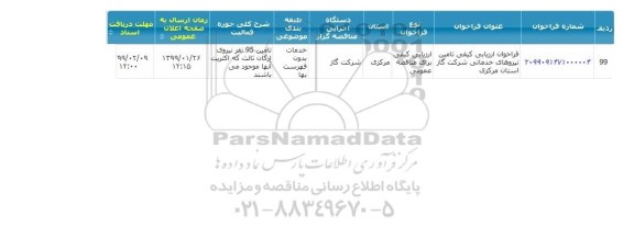 فراخوان تامین نیروهای خدماتی شرکت گاز