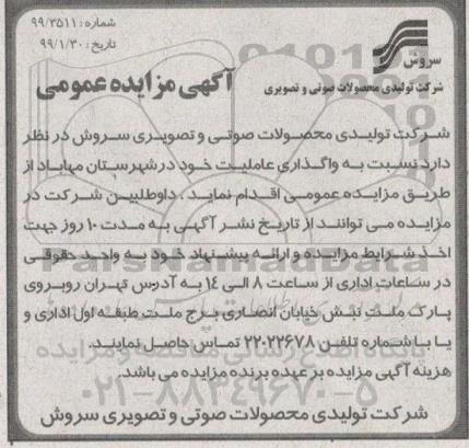 آگهی مزایده عمومی , مزایده واگذاری عاملیت