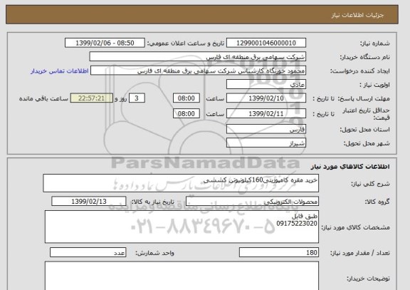 استعلام خرید مقره کامپوزیتی160کیلونیوتن کششی