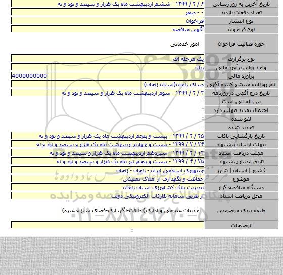 حفاظت و نگهداری از املاک تملیکی