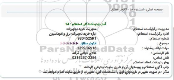 استعلام ، استعلام انکودر مطلق 