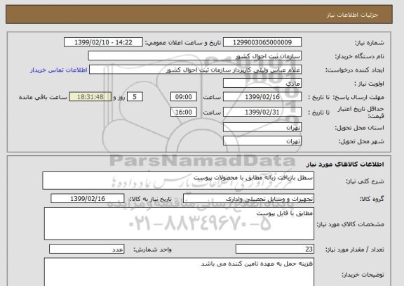 استعلام سطل بازیافت زباله مطابق با محصولات پیوست