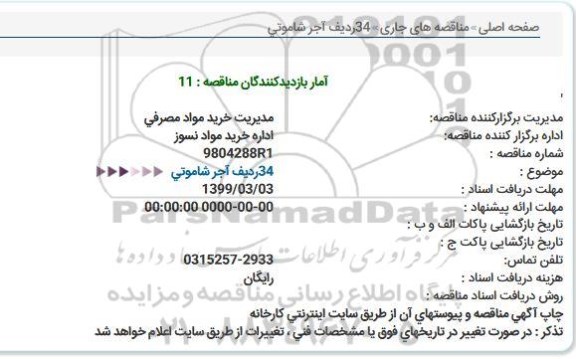 مناقصه,مناقصه 34 ردیف آجر شاموتی  