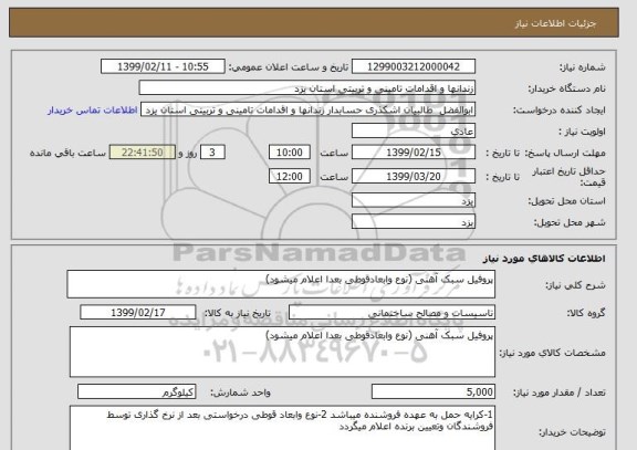 استعلام پروفیل سبک آهنی (نوع وابعادقوطی بعدا اعلام میشود)