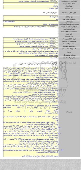 خرید تجهیزات زیرساخت فناوری اطلاعات مورد نیاز سامانه پایش یکپارچه منابع آب و امور مشترکین (ساماب) شرکت سهامی آب منطقه ای فارس.