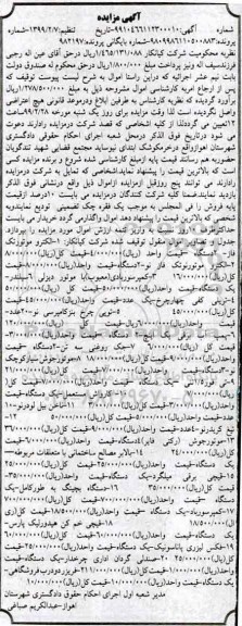 مزایده, مزایده الکتروموتور تک فاز و ...