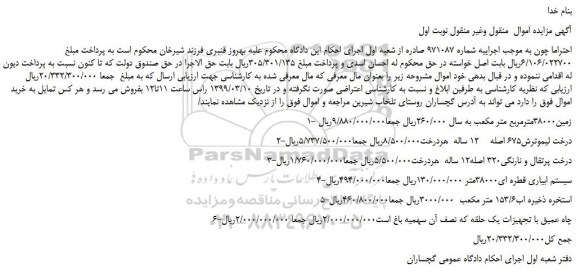 مزایده، مزایده فروش زمین38000مترمربع متر مکعب و... 