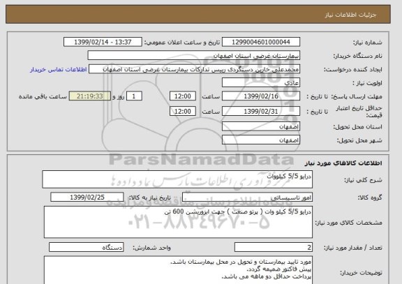 استعلام درایو 5/5 کیلووات