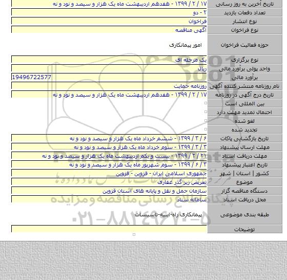تعریض زیر گذر غفاری