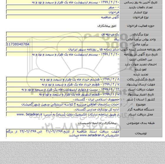 احداث ساختمان الحاقی مدرسه ۴ کلاسه استثنائی سمین شهر گمیشان