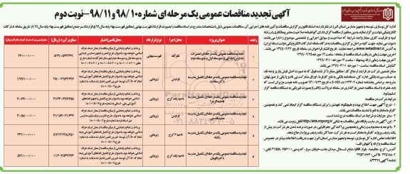 تجدید مناقصات، تجدید مناقصات تعمیرات مدارس ابتدایی و متوسط اول و متوسط دوم و...- نوبت دوم 