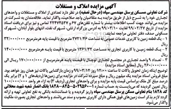 مزایده , مزایده املاک و مستغلات
