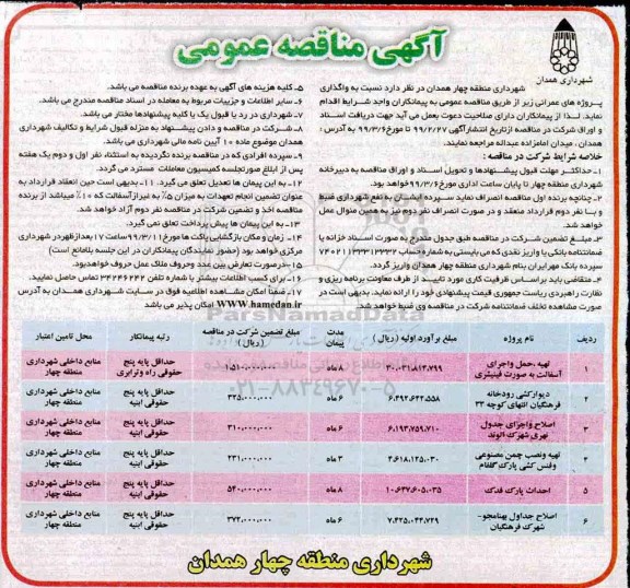 آگهی مناقصه عمومی , مناقصه  تهیه، حمل و اجرای آسفالت به صورت فینیشری و....