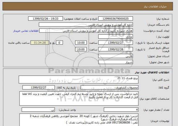 استعلام برنج هندی 11 21