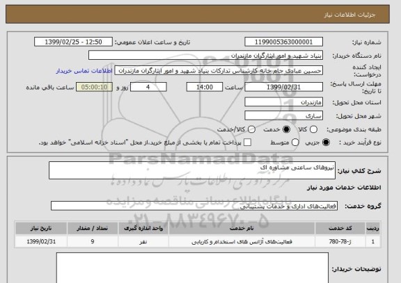 استعلام نیروهای ساعتی مشاوره ای 