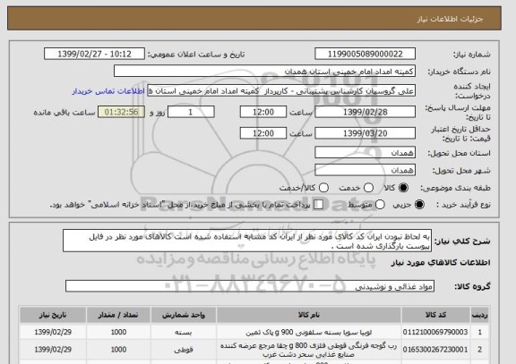 استعلام به لحاظ نبودن ایران کد کالای مورد نظر از ایران کد مشابه استفاده شده است کالاهای مورد نظر در فایل پیوست بارگذاری شده است .