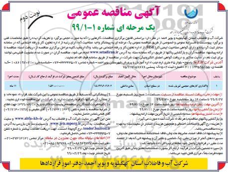 آگهی مناقصه عمومی , مناقصه واگذاری کارهای حجمی تعریف شده- نوبت دوم 