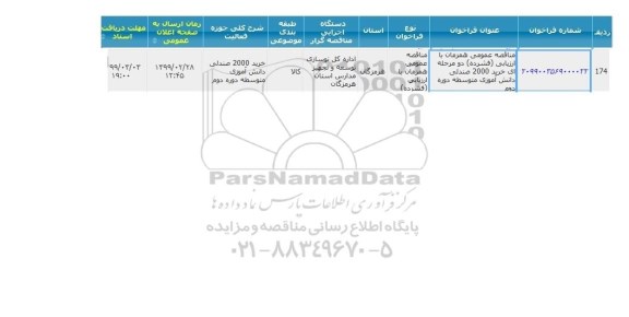 مناقصه ، مناقصه خرید 2000 صندلی دانش آموزی